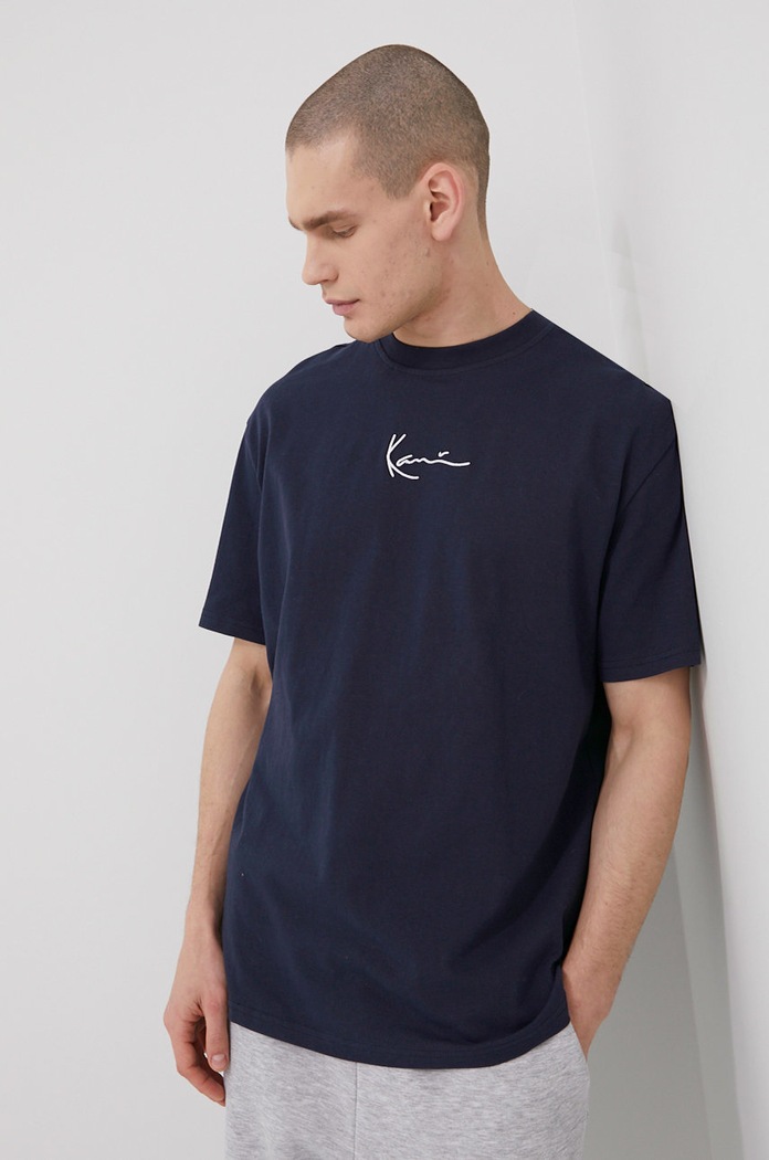 Karl Kani t-shirt bawełniany aplikacja granatowy KKMQ22001NVY