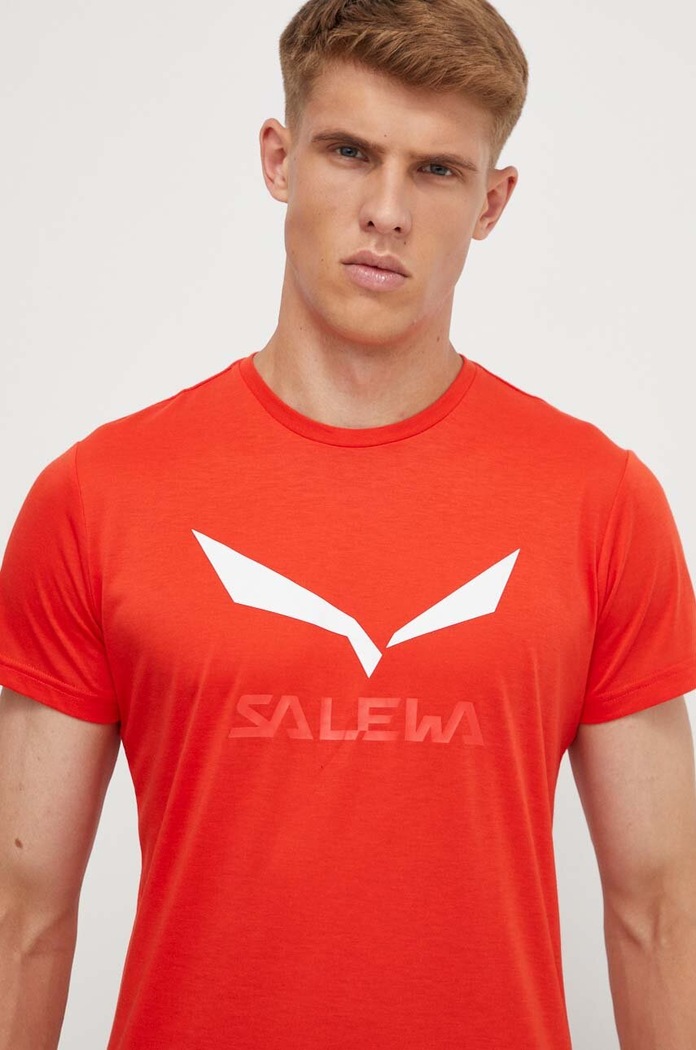 Športové tričko Salewa Solidlogo červená 00.0000027018