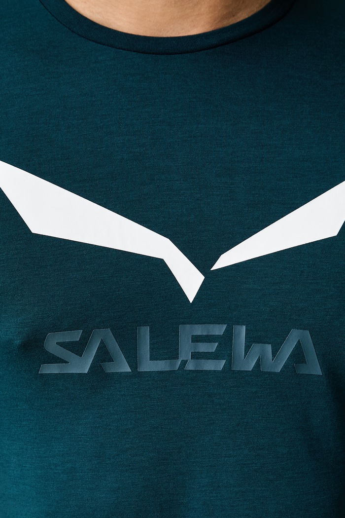 Salewa T-shirt trekkingowy męski Solidlogo Dry 00.0000027018 turkusowy