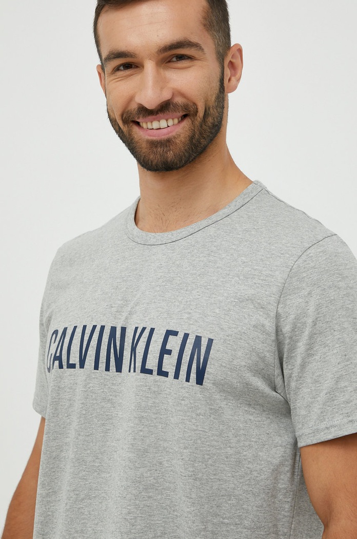 Calvin Klein Underwear t-shirt piżamowy bawełniany szary 000NM1959E.PPYY