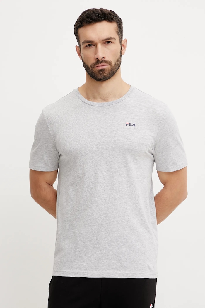Pamučna majica Fila Planet friendly siva FAM0083