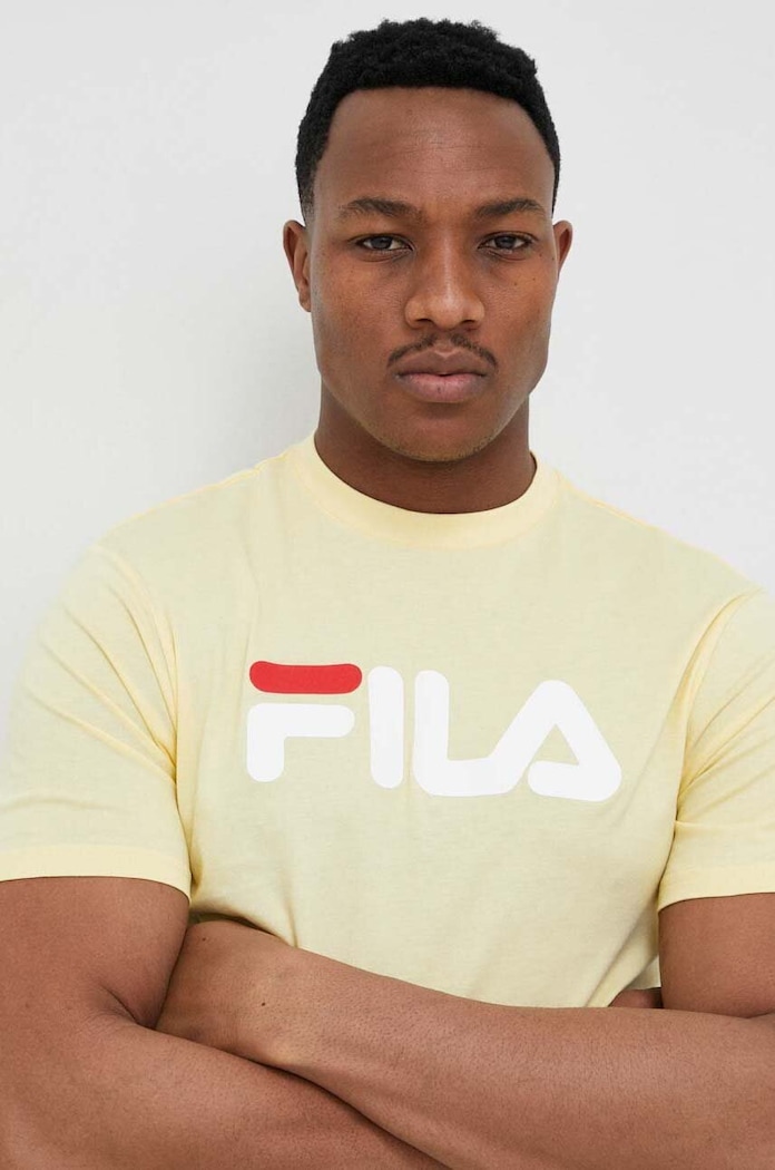 Fila t-shirt bawełniany Bellano żółty FAU0067