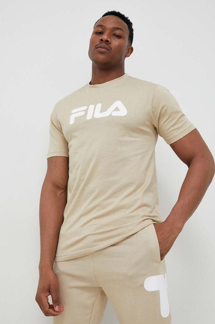 Bavlněné tričko Fila Bellano béžová FAU0067