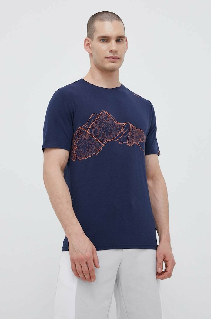 Odzież Viking T-shirt trekkingowy męski z wiskozą Lenta Bamboo 500.22.6644 granatowy