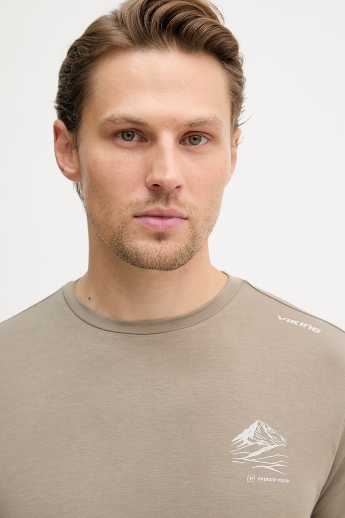 Viking T-shirt trekkingowy męski z wiskozą Lenta Bamboo brązowy 500.22.6644