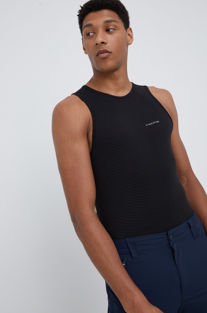 Viking tricou sport Easy Dry Singlet uni negru 500.24.3465