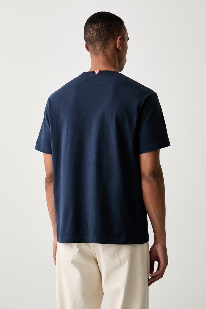 Odzież MC2 Saint Barth T-shirt męski bawełniany PORTOFINO POT0001 granatowy