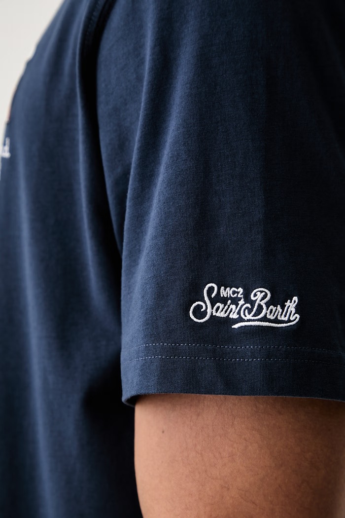 MC2 Saint Barth T-shirt męski bawełniany PORTOFINO POT0001 granatowy