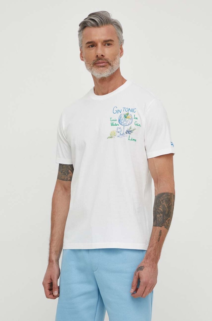MC2 Saint Barth t-shirt bawełniany nadruk biały TSHM001