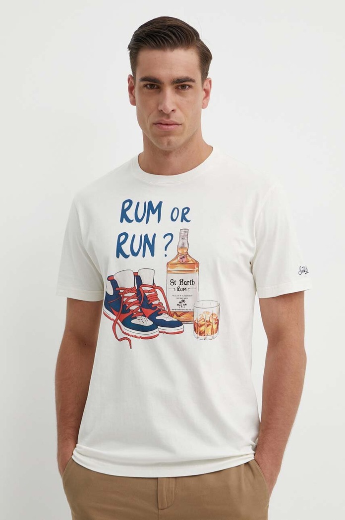 T-shirt bawełniany MC2 Saint Barth TSHM001 beżowy