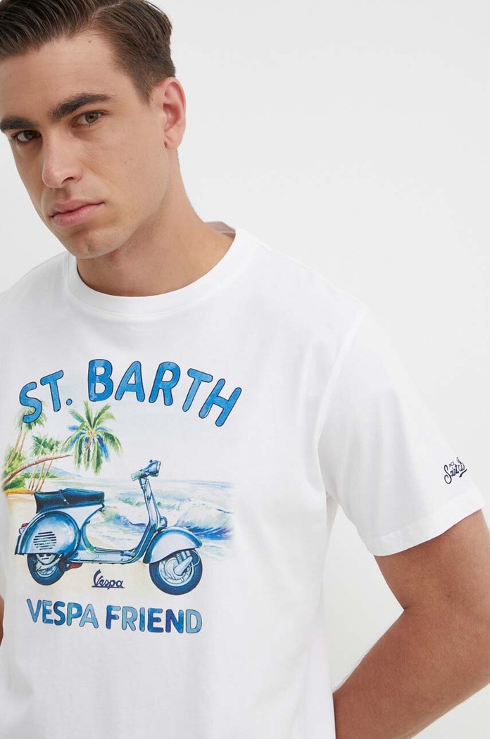 MC2 Saint Barth t-shirt bawełniany nadruk niebieski TSHM001