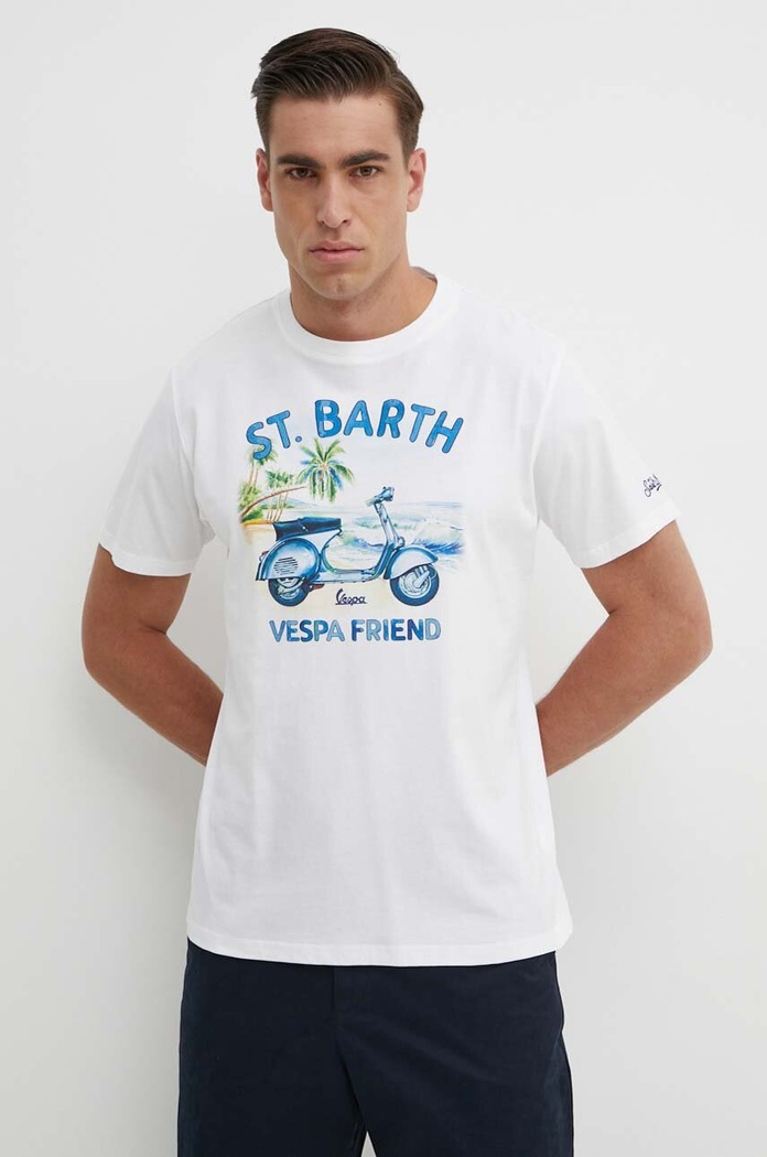 MC2 Saint Barth t-shirt bawełniany niebieski TSHM001