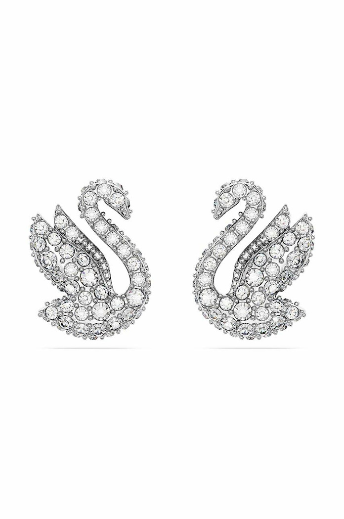 Σκουλαρίκια Swarovski Iconic Swan κρύσταλλο Swarovski ασημί 5647873
