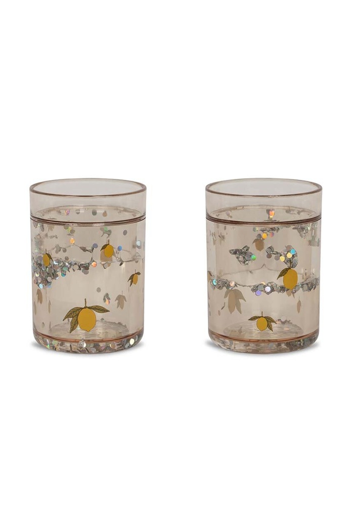 Dětský hrnek Konges Sløjd 2 PACK GLITTER CUPS 2-pack 2-pack žlutá KS5069
