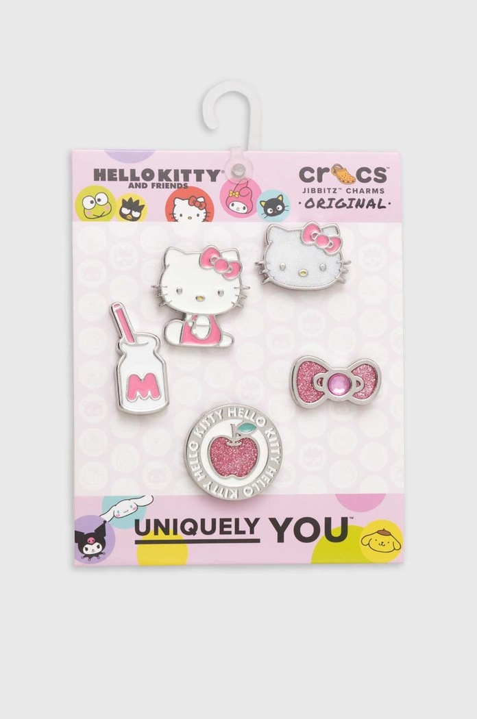 Priponke za čevlje Crocs x Hello Kitty 5-pack Pravljični liki bela Hello.Kitty.Elevated.5P