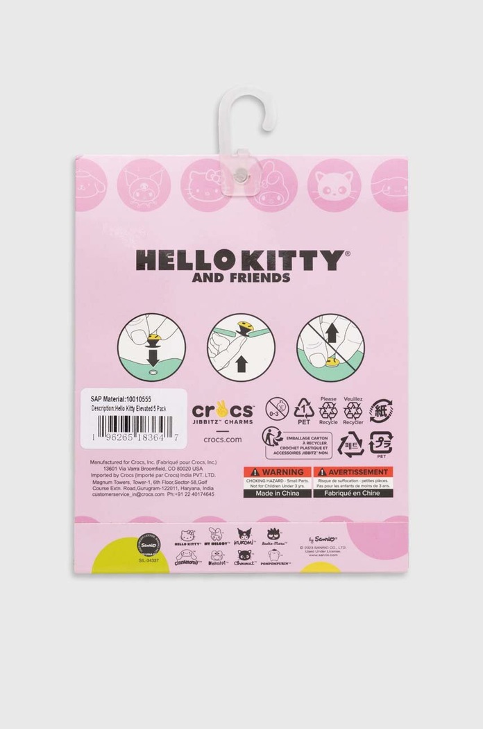 Priponke za čevlje Crocs x Hello Kitty 5-pack Hello.Kitty.Elevated.5P bela AA00