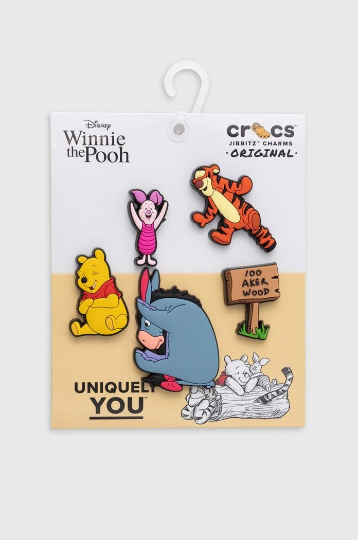 Připínačky na obuv Crocs 5-pack Postavičky z pohádek žlutá WinnieThePooh5pk
