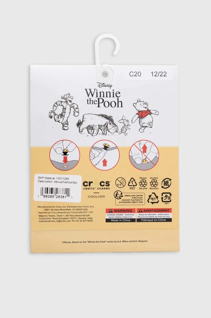 Připínačky na obuv Crocs 5-pack WinnieThePooh5pk žlutá AA00