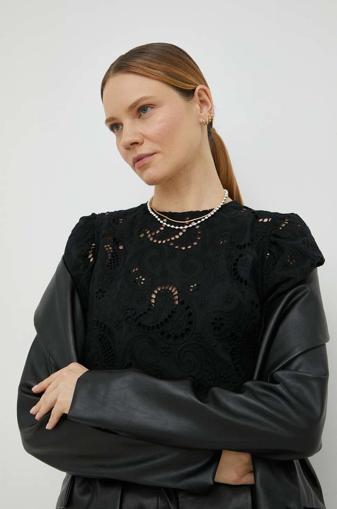 Bombažna bluza Herskind črna 4661831