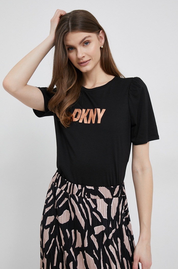 Majica kratkih rukava Dkny print crna P3AHSOQX