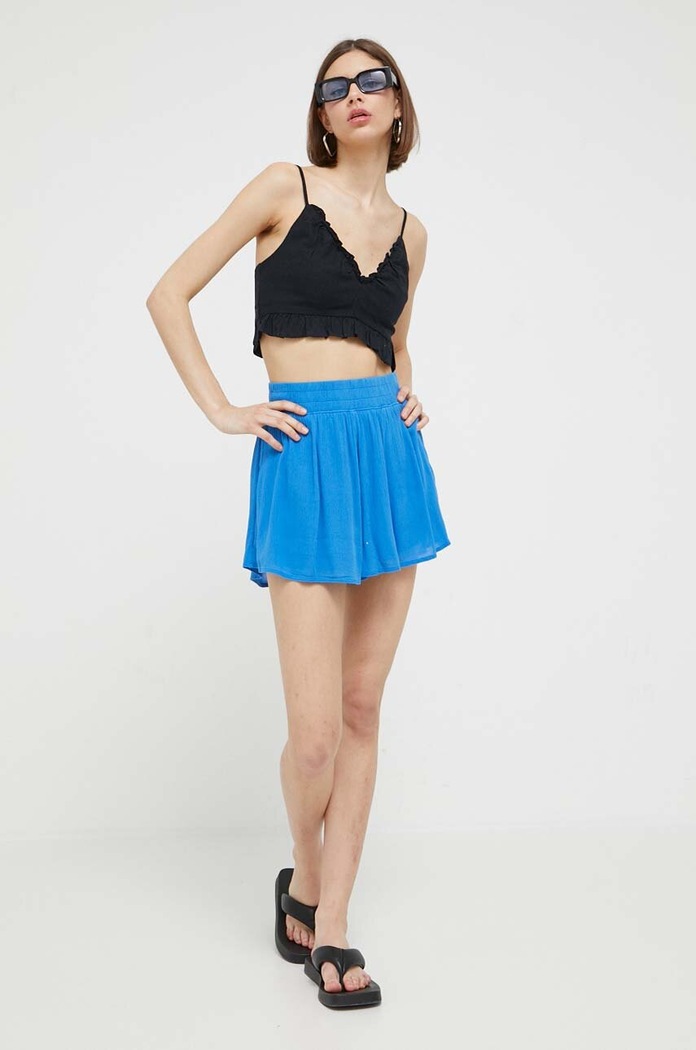 Ľanový top Abercrombie & Fitch KI140.3293.900 čierna SS23