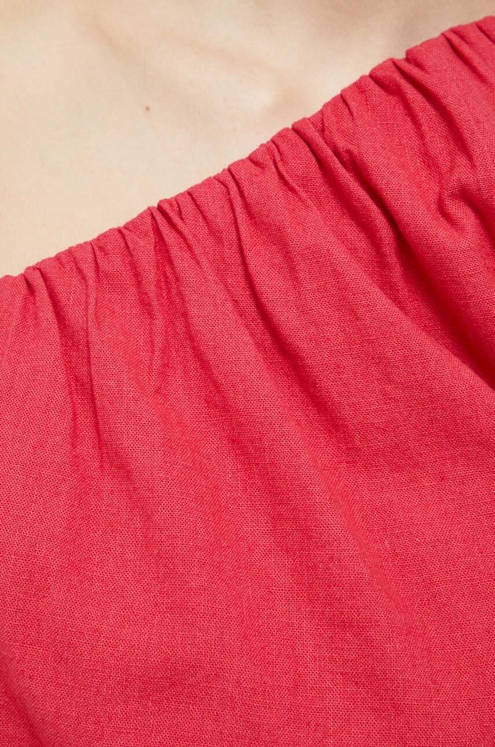 Abercrombie & Fitch bluzka lniana różowy KI140.3297.635
