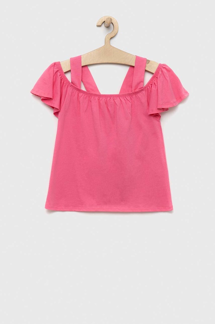 United Colors of Benetton Bluza de bumbac pentru copii roz 3096C10CA.G.SEASONAL