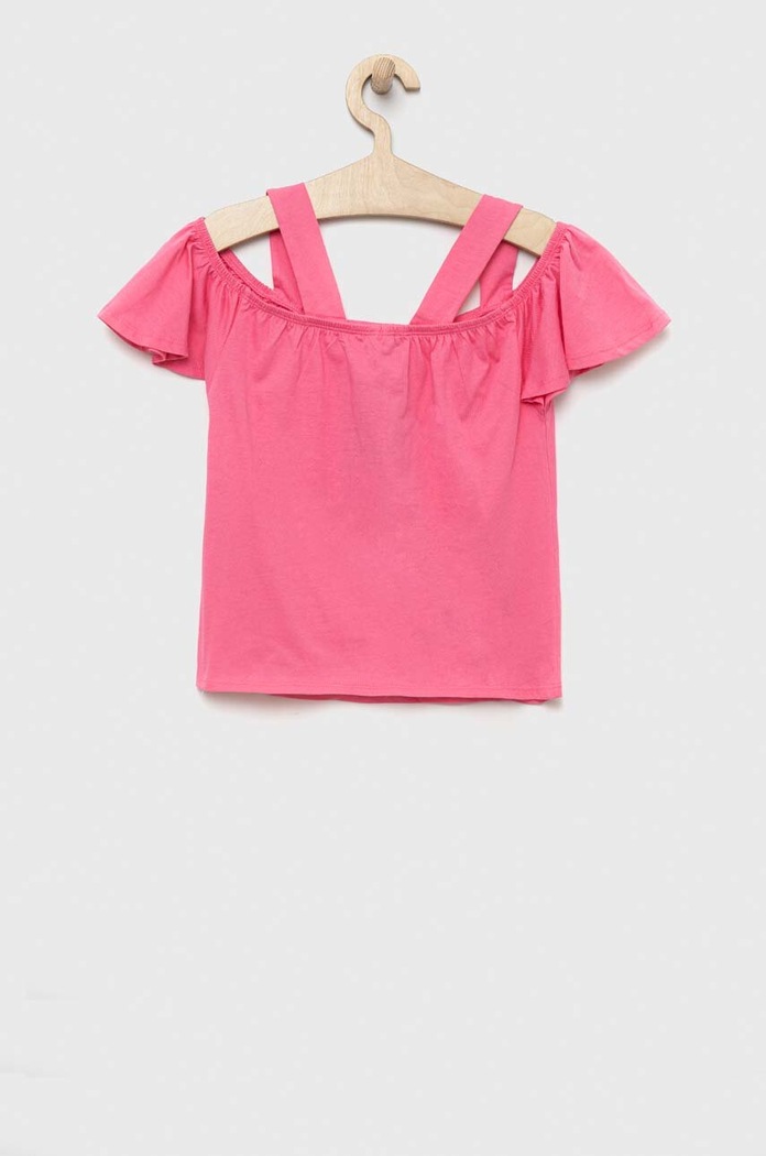 United Colors of Benetton Bluza de bumbac pentru copii 3096C10CA.G.SEASONAL roz SS23