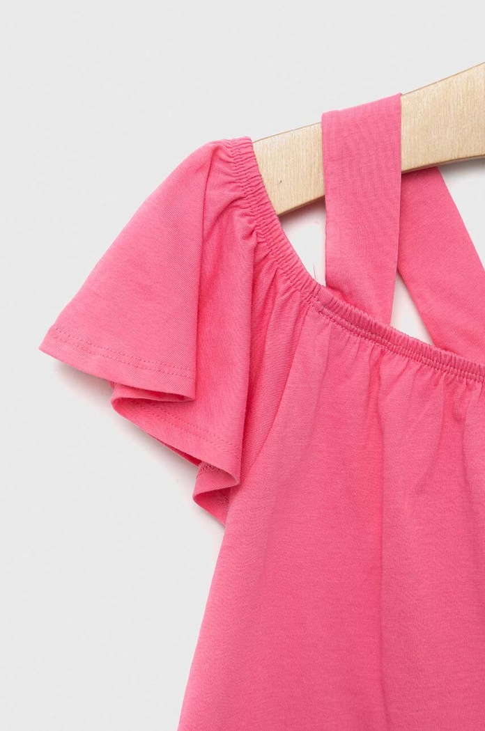 Fete United Colors of Benetton Bluza de bumbac pentru copii 3096C10CA.G.SEASONAL roz