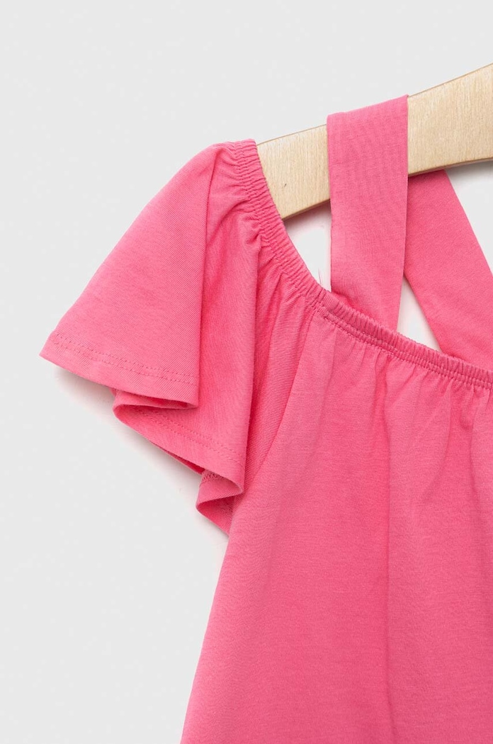 Fete United Colors of Benetton Bluza de bumbac pentru copii 3096C10CA.G.SEASONAL roz