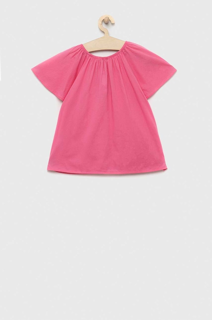 Otroška bombažna majica United Colors of Benetton 5JO1CQ01K.G.SEASONAL roza SS23