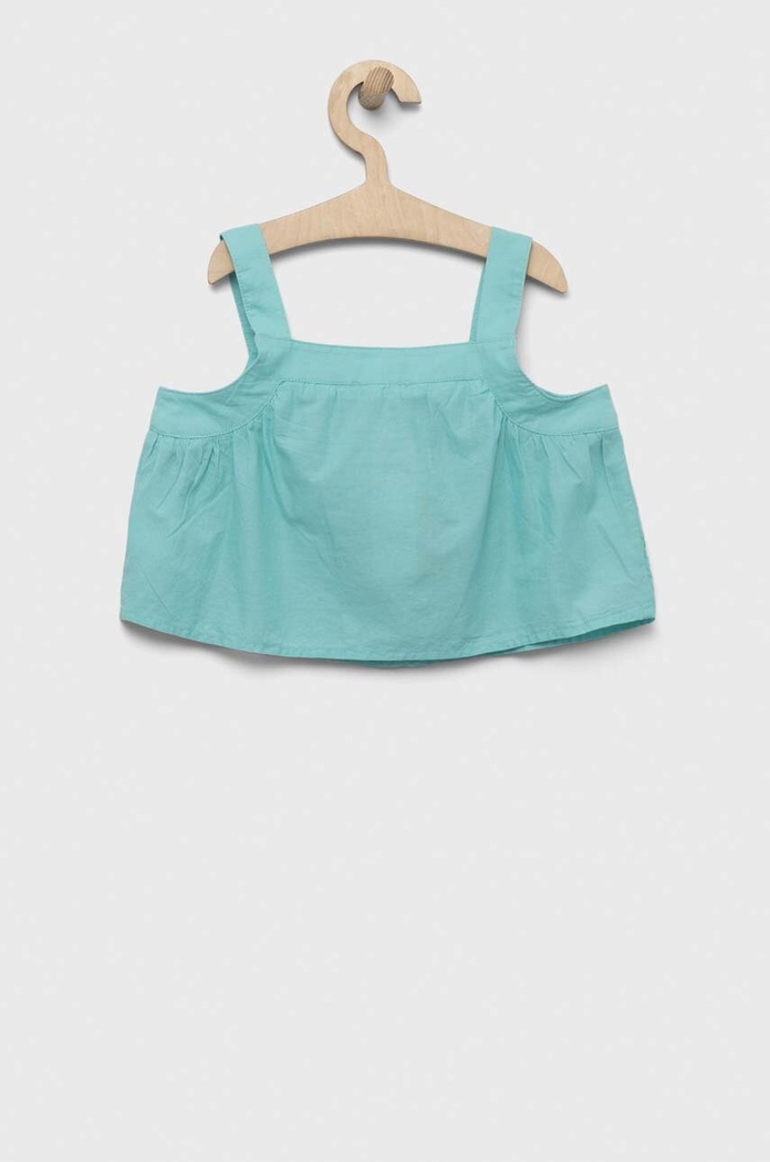 Dječja pamučna bluza United Colors of Benetton 5JO1GH002.P.SEASONAL tirkizna SS23