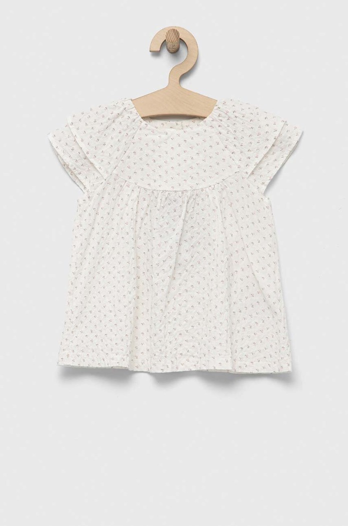 United Colors of Benetton bluza copii flori alb 5PWMAQ00C.W.SEASONAL