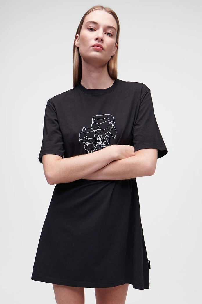 Karl Lagerfeld koszula piżamowa 230W2114 czarny AW24