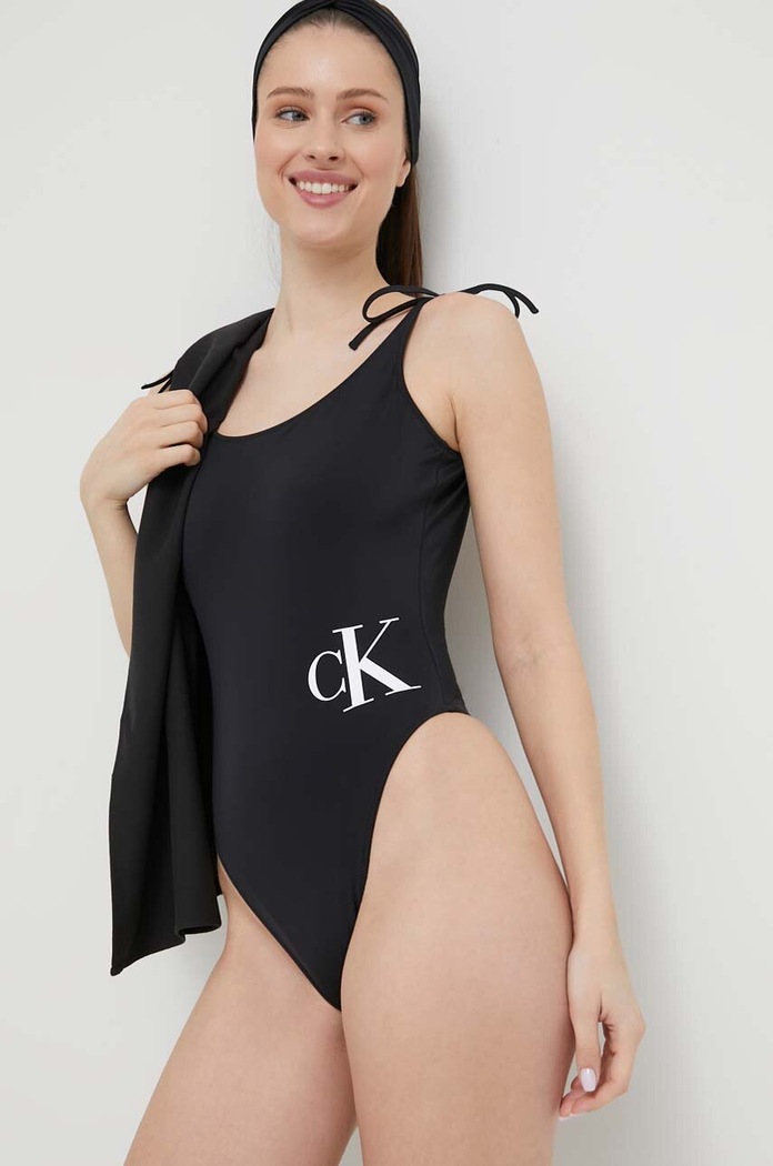 Jednodílné plavky Calvin Klein měkké černá KW0KW02087.PPYX