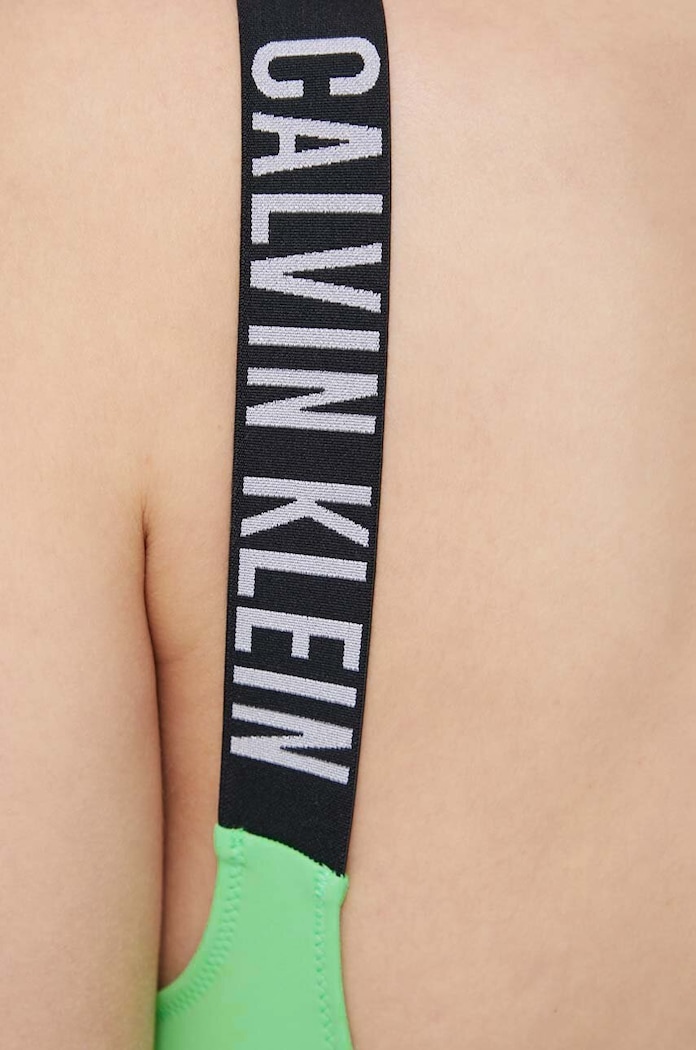 Calvin Klein jednoczęściowy strój kąpielowy zielony KW0KW01995.PPYX