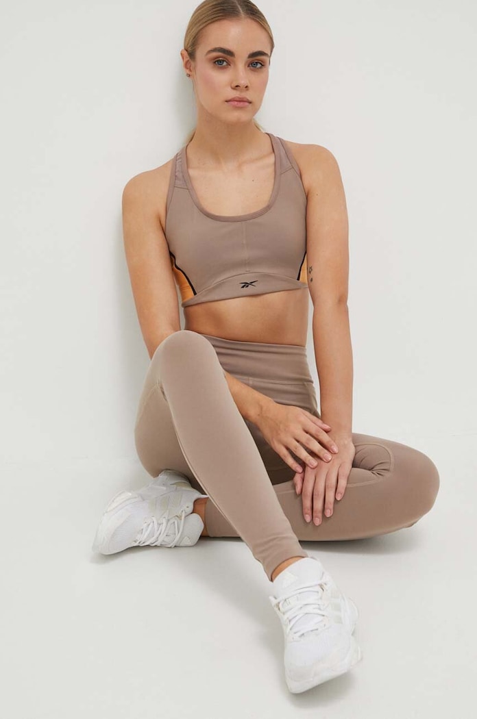 Sportski grudnjak Reebok Lux bez žice smeđa HS7790