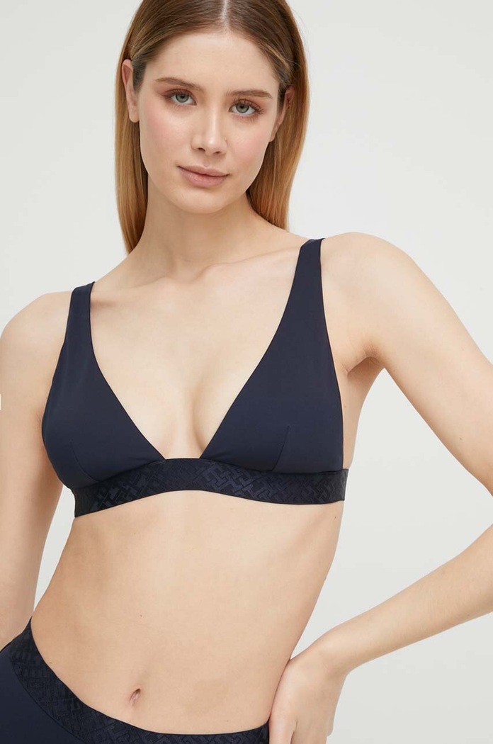 Tommy Hilfiger biustonosz kąpielowy bez fiszbinów granatowy UW0UW04566.PPYX