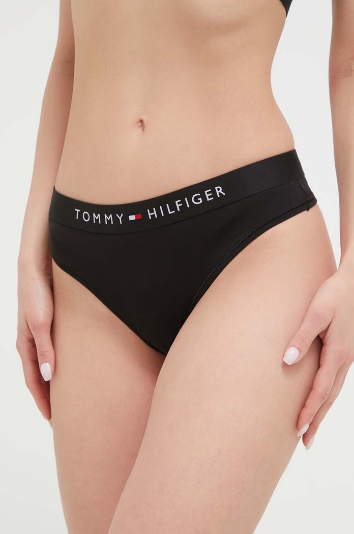Tommy Hilfiger stringi dzianina czarny UW0UW04146.PPYX