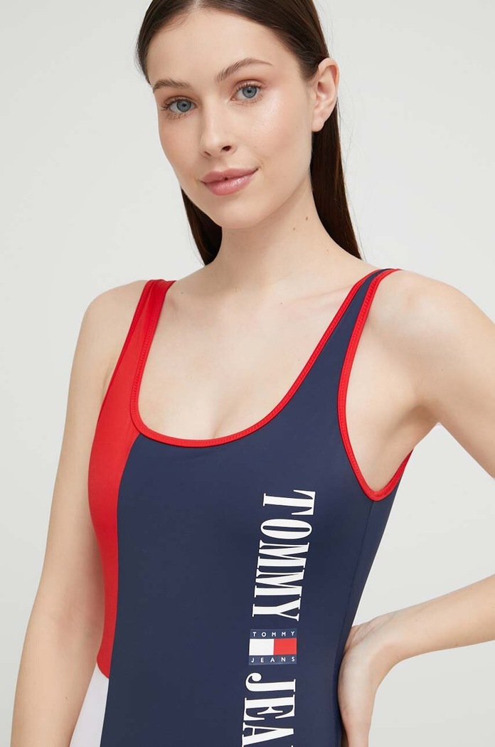 Odzież Tommy Jeans jednoczęściowy strój kąpielowy UW0UW04095.PPYX granatowy