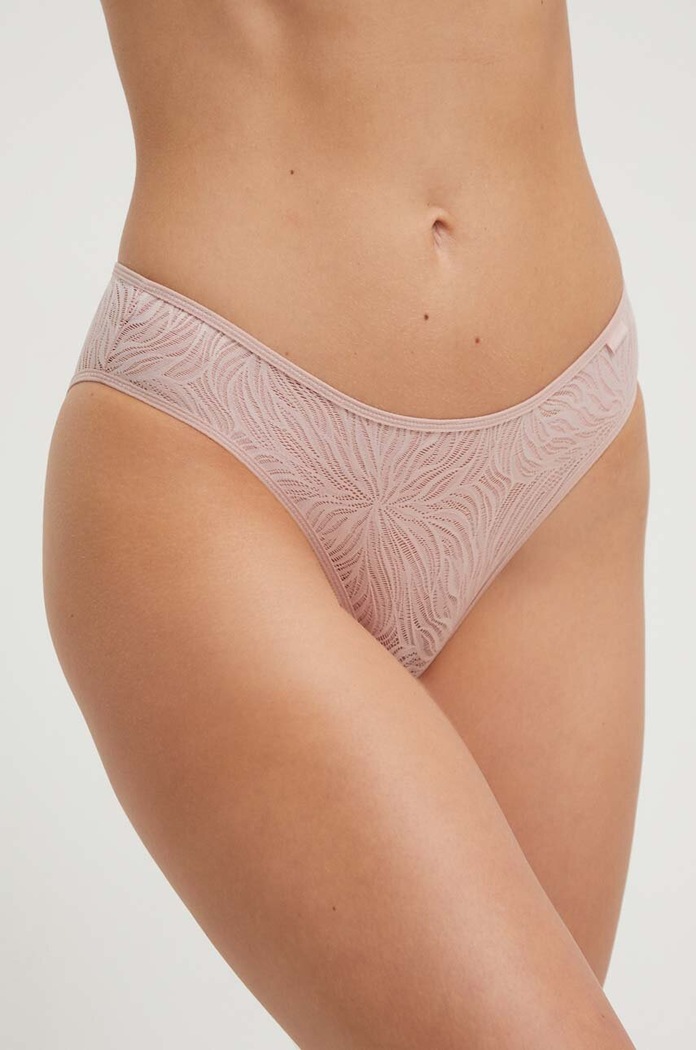 Spodnjice Calvin Klein Underwear Čipka roza 000QF6879E.PPYX