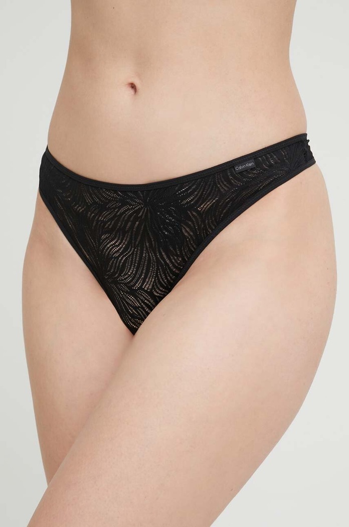 Calvin Klein Underwear tanga sima fekete 000QF6878E.PPYX