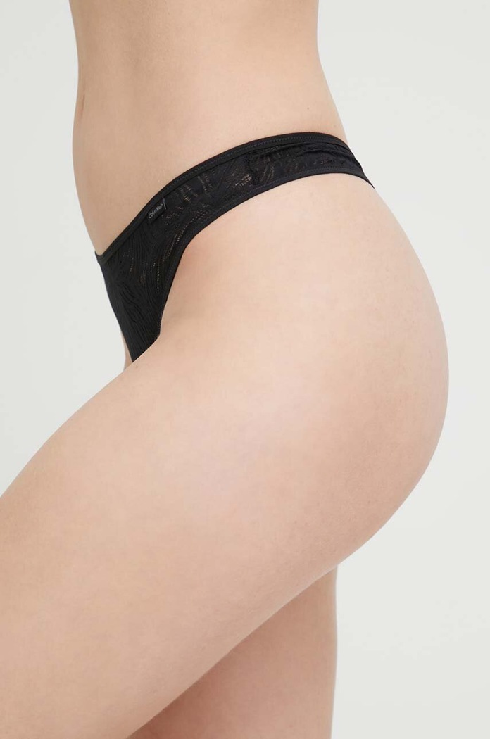 Calvin Klein Underwear tanga 000QF6878E.PPYX fekete AW23