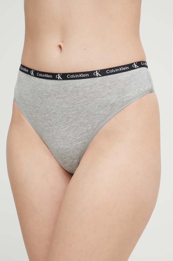 Tangá Calvin Klein Underwear 2-pak jednofarebný sivá 000QD3990E.PPYX