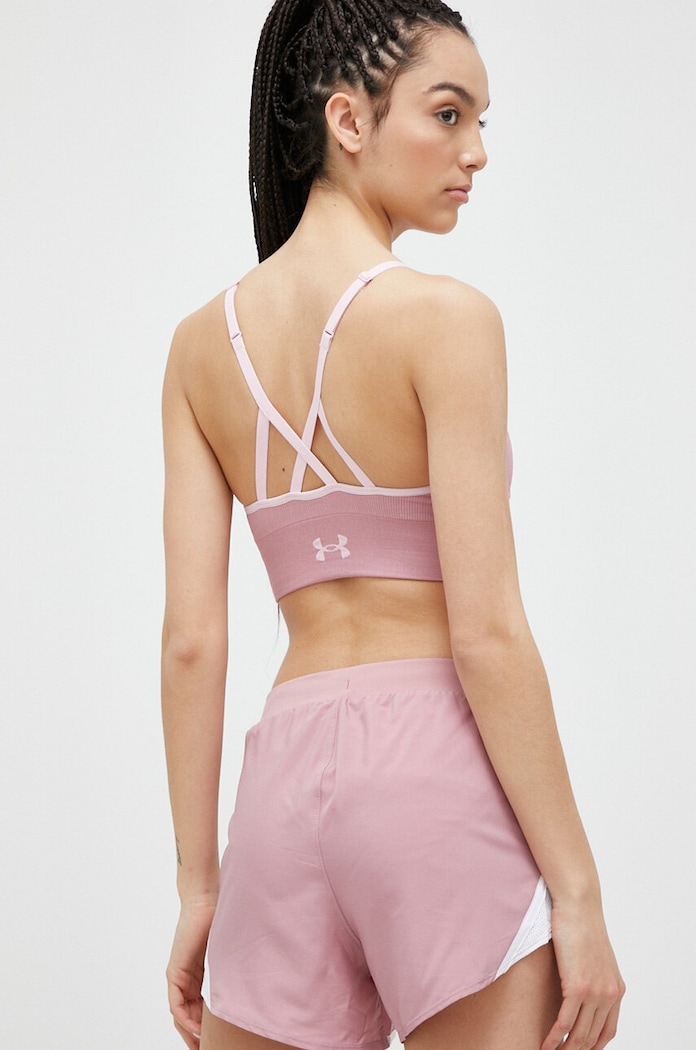 Odzież Under Armour biustonosz sportowy Longline Rib 1373870 różowy