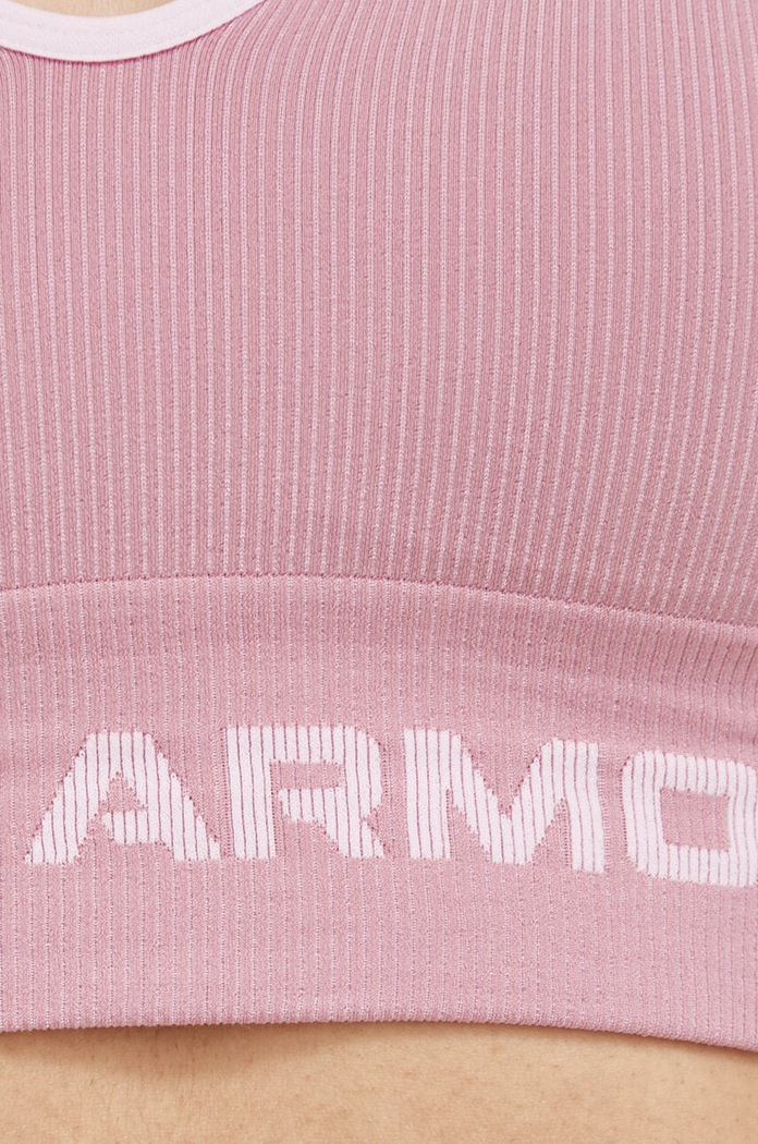 Under Armour biustonosz sportowy Longline Rib 1373870 różowy