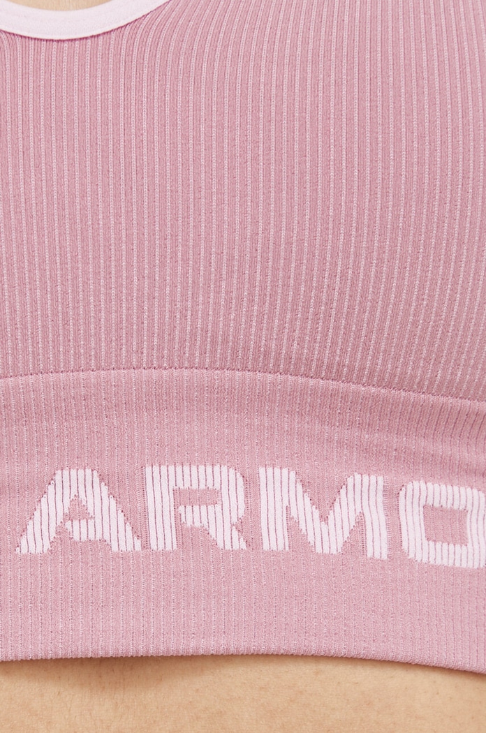 Under Armour biustonosz sportowy Longline Rib 1373870 różowy