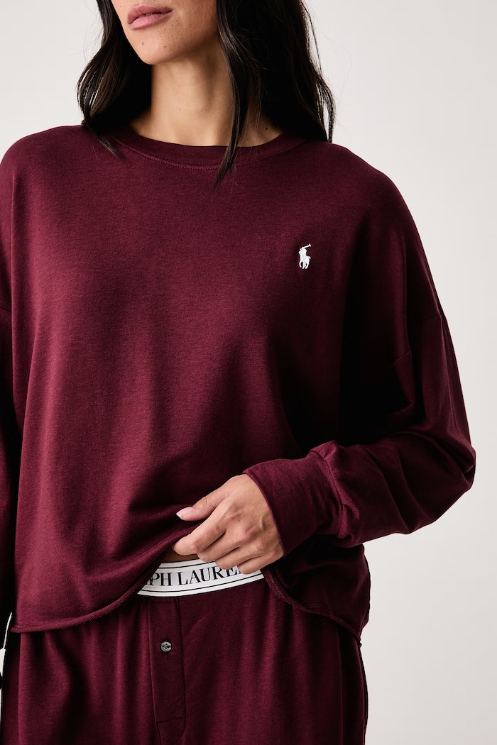 Piżama dwuczęściowa damska Polo Ralph Lauren bordowy 4P8030