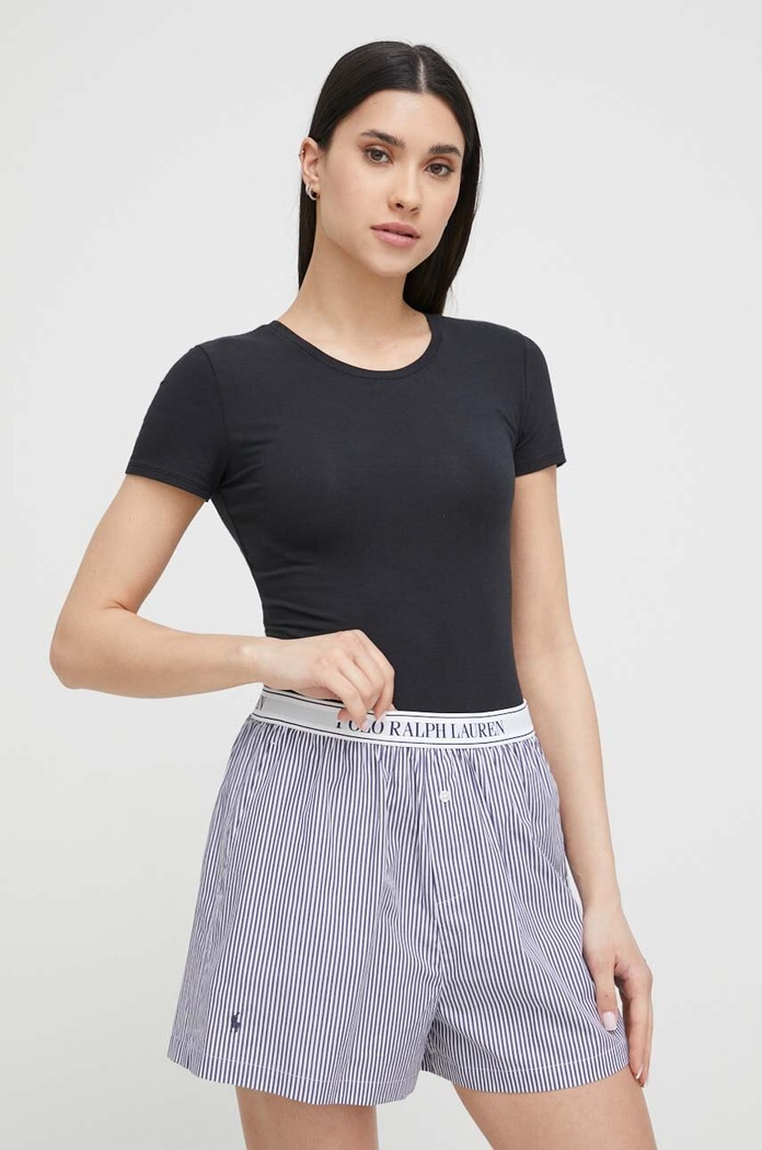 Μπλουζάκι πιτζάμας Polo Ralph Lauren πλεκτό ύφασμα μαύρο 4P3005