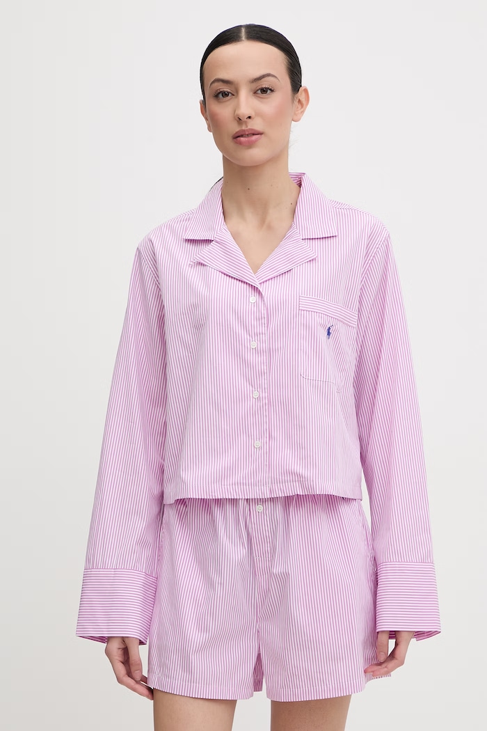 Polo Ralph Lauren pyžamo dámske bavlnené fialová 4P8010